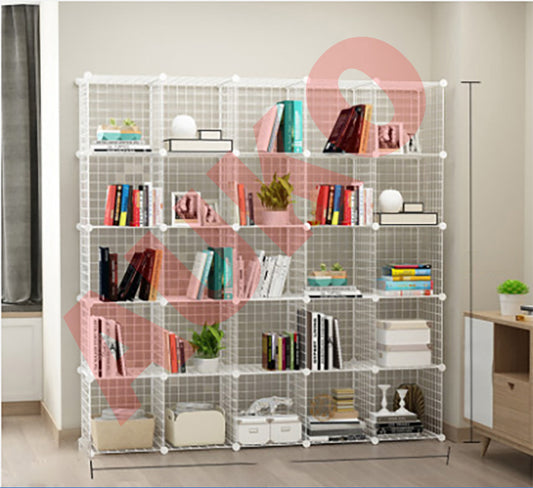 2 to 25 Cube White DIY Wire Storage Shelves Cabinet Metal Display Shelf Toy Book