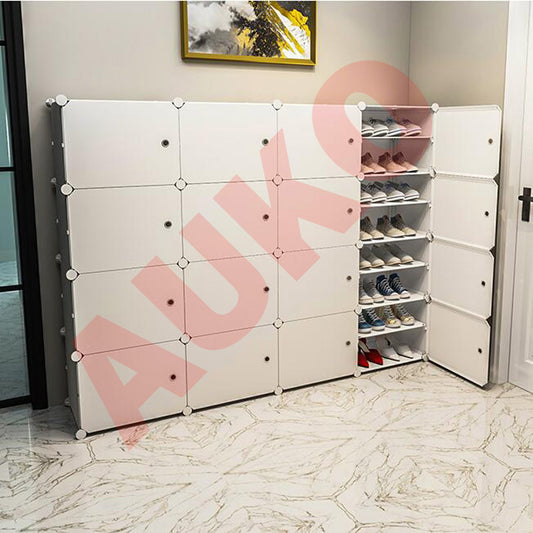 White Door White Cube DIY Shoe Cabinet Rack Storage